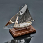 Bespoke: sterling silver yacht model