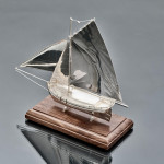 Bespoke: sterling silver yacht model