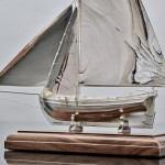 Bespoke: sterling silver yacht model