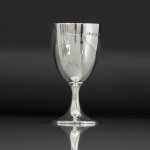 Set of eight gilt-lined sterling silver wine goblets