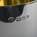 Set of eight gilt-lined sterling silver wine goblets