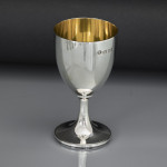 Set of eight gilt-lined sterling silver wine goblets