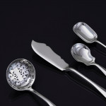 Set of antique hand-forged Rattail pattern sterling silver cutlery for 12