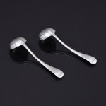 Set of antique hand-forged Rattail pattern sterling silver cutlery for 12