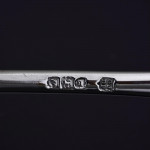 Set of antique hand-forged Rattail pattern sterling silver cutlery for 12