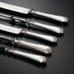 Canteen set of Ribbon Reed & Oakleaf sterling silver cutlery for 12