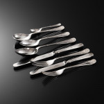 Canteen set of Ribbon Reed & Oakleaf sterling silver cutlery for 12