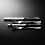 Canteen set of Ribbon Reed & Oakleaf sterling silver cutlery for 12