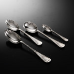 Canteen set of Ribbon Reed & Oakleaf sterling silver cutlery for 12