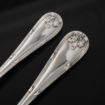 Canteen set of Ribbon Reed & Oakleaf sterling silver cutlery for 12