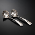 Canteen set of Ribbon Reed & Oakleaf sterling silver cutlery for 12