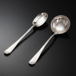 Canteen set of Ribbon Reed & Oakleaf sterling silver cutlery for 12