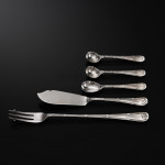 Canteen set of Ribbon Reed & Oakleaf sterling silver cutlery for 12