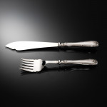 Canteen set of Ribbon Reed & Oakleaf sterling silver cutlery for 12