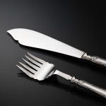 Canteen set of Ribbon Reed & Oakleaf sterling silver cutlery for 12