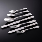 Set of Victorian hand-forged Fiddle & Thread pattern sterling silver cutlery for 12