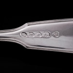 Set of Victorian hand-forged Fiddle & Thread pattern sterling silver cutlery for 12