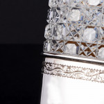 Victorian hobnail-cut glass & sterling silver hip flask