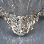 Boat-shaped sterling silver & rock crystal style centrepiece bowl