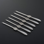 Set of six sterling silver lobster picks
