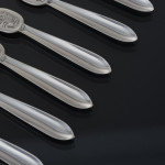 Set of six sterling silver lobster picks