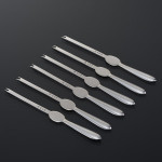 Set of six sterling silver lobster picks