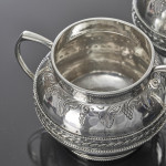 Antique Arts & Crafts sterling silver sugar bowl & cream jug set