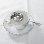 Art Deco style sterling silver tea strainer