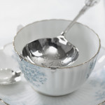 Art Deco style sterling silver tea strainer