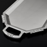 Mid-century sterling silver drinks serving tray in the Art Deco style