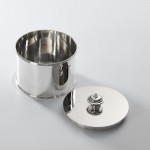 Canister-shaped sterling silver biscuit box