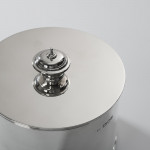 Canister-shaped sterling silver biscuit box