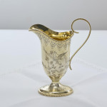 Antique Aesthetic silver-gilt sugar bowl & cream jug