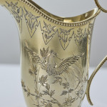 Antique Aesthetic silver-gilt sugar bowl & cream jug