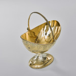Antique Aesthetic silver-gilt sugar bowl & cream jug