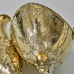 Antique Aesthetic silver-gilt sugar bowl & cream jug