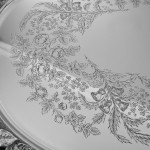 Impressive two-handled Edwardian oval sterling silver serving tray