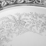 Impressive two-handled Edwardian oval sterling silver serving tray