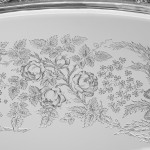 Impressive two-handled Edwardian oval sterling silver serving tray