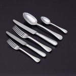 Set of Victorian hand-forged Old English Thread pattern sterling silver cutlery for 12