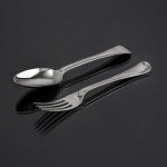 Set of Victorian hand-forged Old English Thread pattern sterling silver cutlery for 12