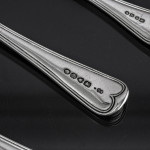 Set of Victorian hand-forged Old English Thread pattern sterling silver cutlery for 12