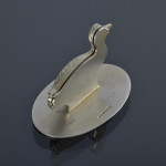 Set of four antique duck & grouse sterling silver menu holders