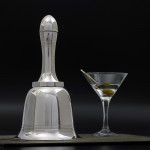Bell-shaped silver-plated cocktail shaker