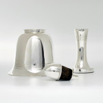 Bell-shaped silver-plated cocktail shaker