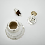 Bell-shaped silver-plated cocktail shaker