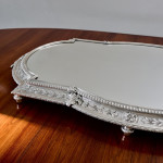 Magnificent mirrored antique 1st standard French silver plateau