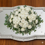 Magnificent mirrored antique 1st standard French silver plateau