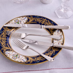 Set of Victorian hand-forged Rattail sterling silver cutlery for 12