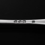 Set of Victorian hand-forged Rattail sterling silver cutlery for 12